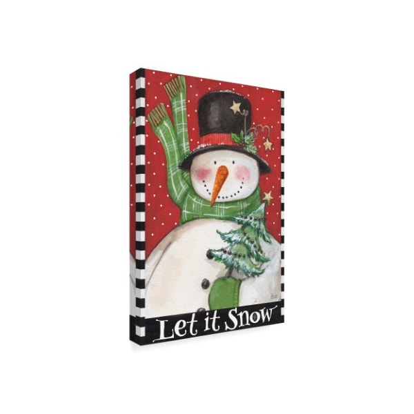 Melinda Hipsher 'Snowman With Little Tree Let It Snow' Canvas Art,12x19